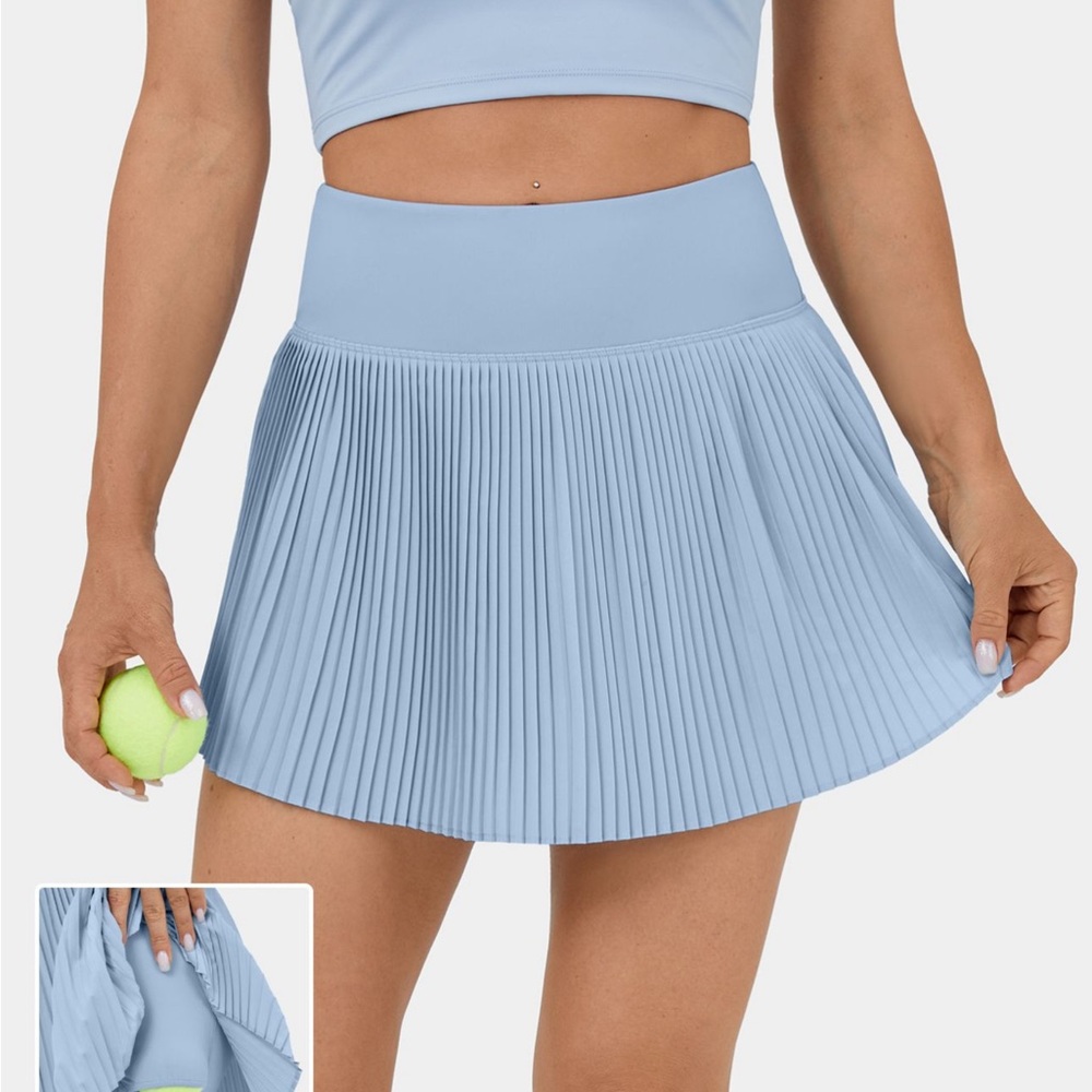 Halara High Waisted 2-in-1 Side Pocket Pleated Quick Dry Tennis Mini Skirt